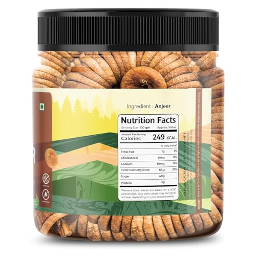 Image of Afghani Anjeer 400g Soft and Juicy Dry Figs | Big Size Natural Sweet Dried Figs | Suitable For Snacking Cooking Sweets Milkshakes