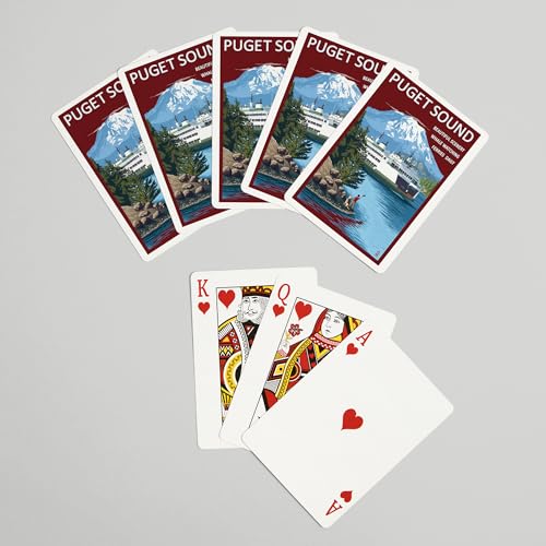 Lantern Press Puget Sound Washington Naipes Poker miniatura 7