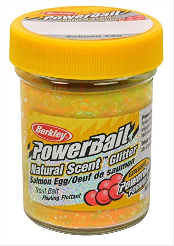 Berkley PowerBait Natural Glitter Trout Bait , Rainbow, 1-4/5 oz, Jar