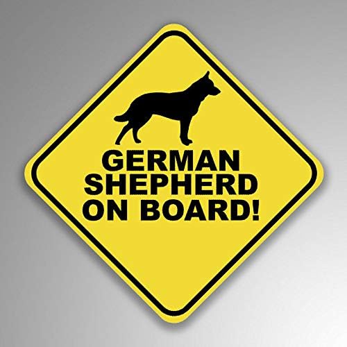Calcomanía de vinilo con imán de pastor alemán a bordo, para perro, mamá, papá, amante de los animales, impermeable, para coche, 5 pulgadas