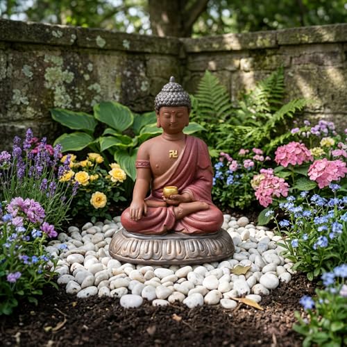 Estatua de Buda Sakyamuni Cerámica 5.2 pulgadas miniatura 3