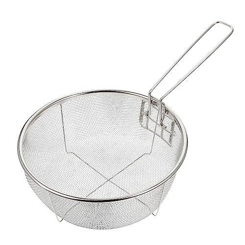 1Stk Frittierkorb aus Edelstahl Präsentation Korb Friteuse Sieb Küchengerät Frittierkorb für Lebensmittel Frittierkorb für Snacks mit Griff Filter Werkzeug Eisendraht Maiskuchen