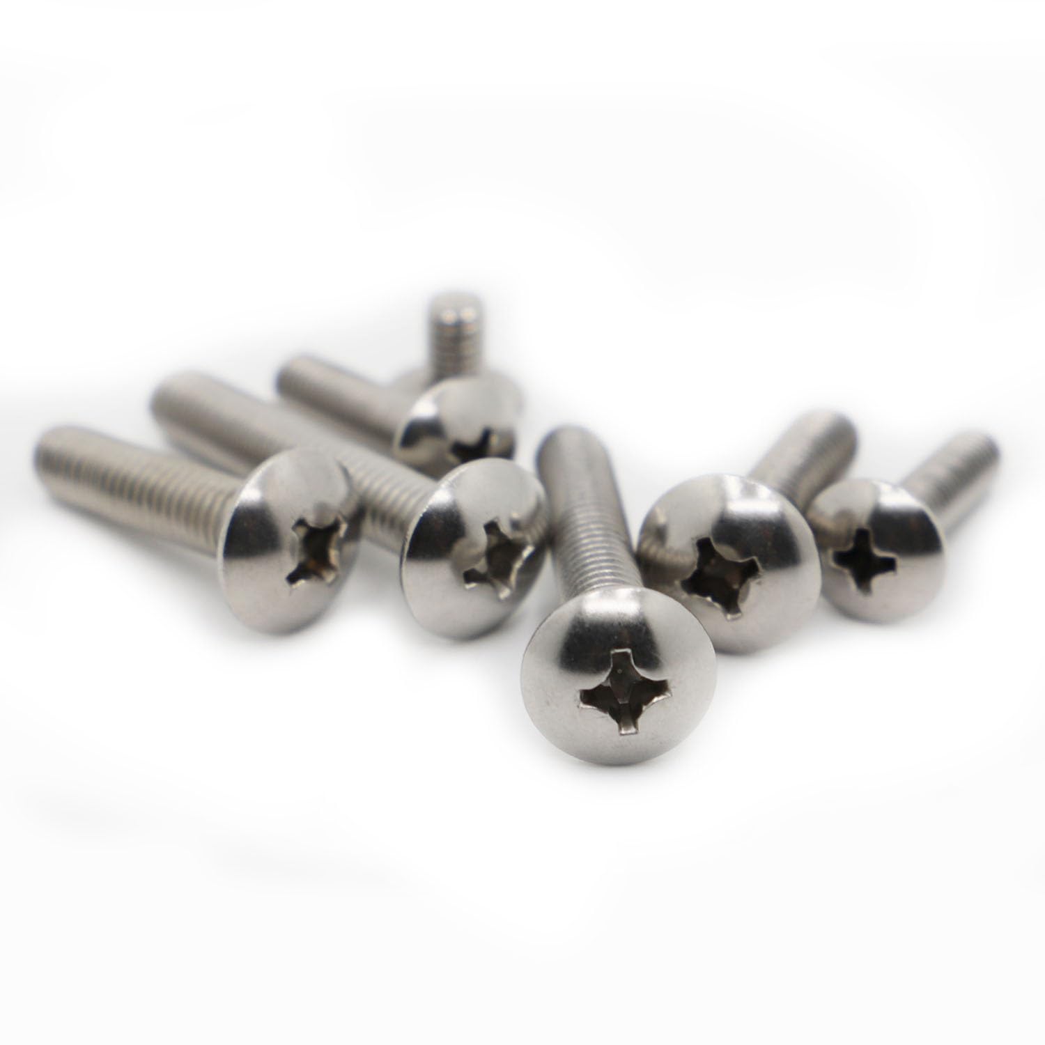 Tornillos autorroscantes M2 M2.5 M3 M4 M5 M6 A2-70 304 cabeza Phillips de acero inoxidable grandes pernos de cruz redondos planos (10-50 piezas) cubierta de tornillo (50 mm, M4 20 piezas)