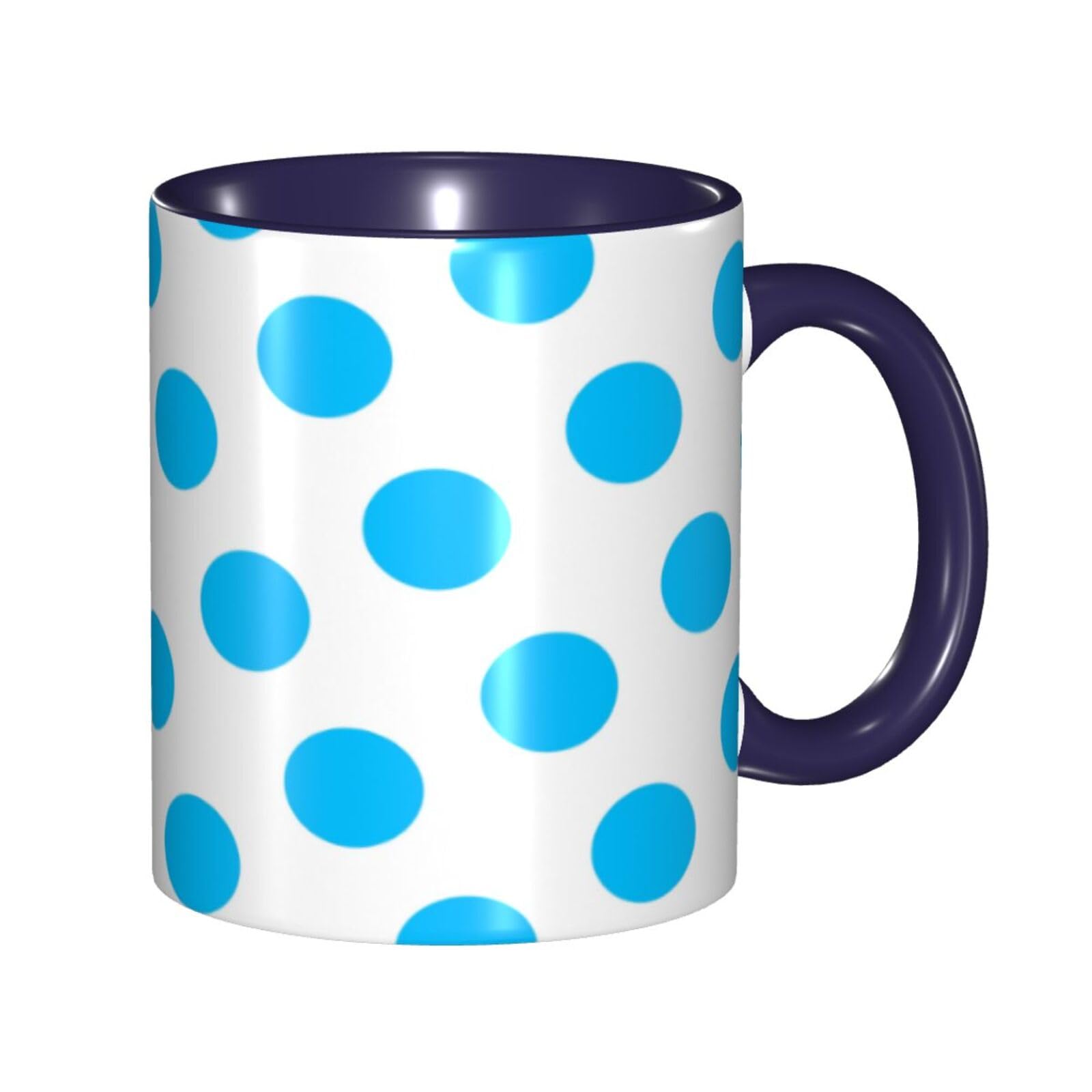 Amazon.co.jp: 水色の水玉模様 マグカップ コーヒーカップ 朝食カップ