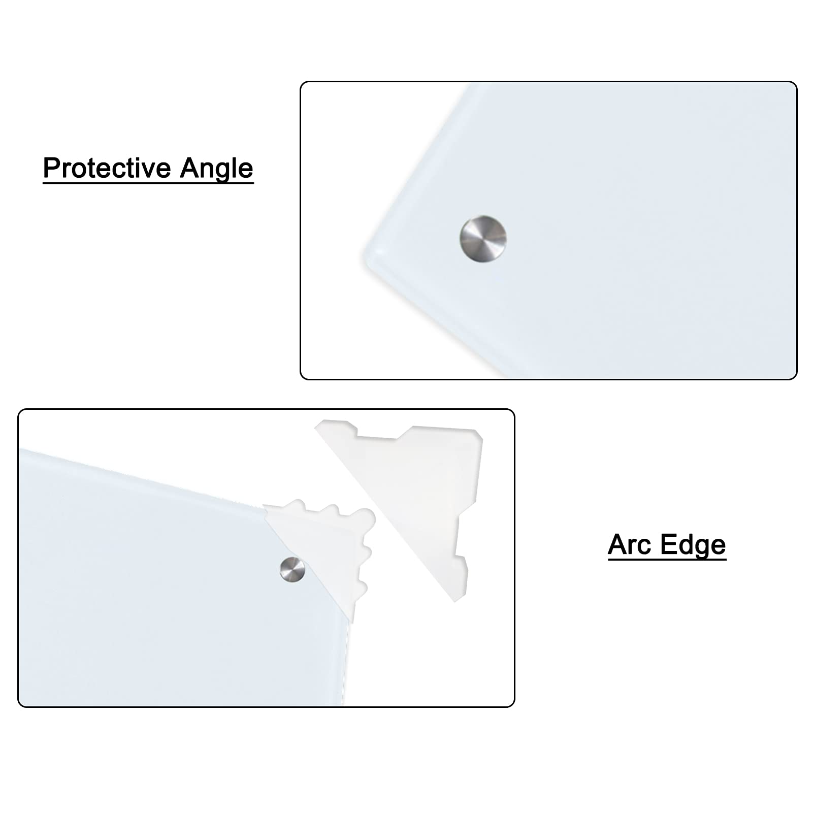 4 THOUGHT Glass White Board, 45 x 60 cm, Frameless with 3