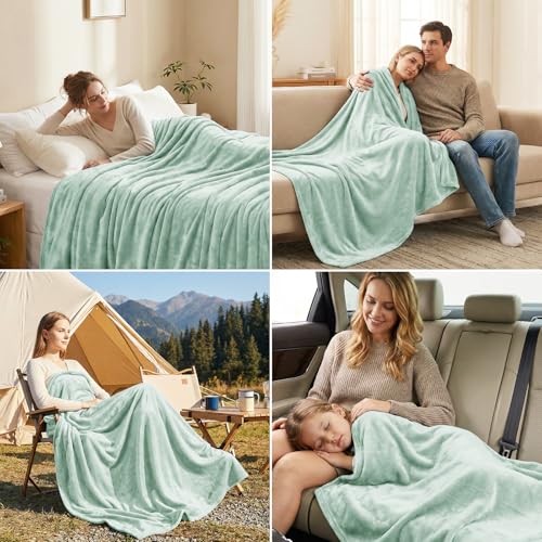 CozyLux Kuscheldecke Flauschig Decke 220x240 cm Salbeigrün – Ansicht 5