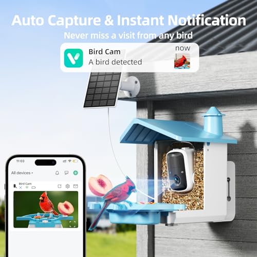 Smart Bird Feeder Camera Solar Powered