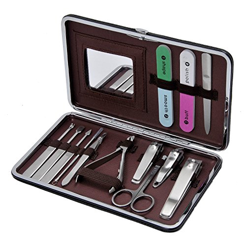 Kingstar Personal Manicure Pedicure Suit Pedicure Set Ear Pick Travel Set Complete Grooming Sets Nail Clippers Nail File Stainless Steel Kit