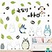 Dessin animé Animation Totoro Stickers muraux pour chambre d'enfants décoration de la maison vinyle art affiche papier peint amovible