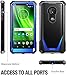 Moto G6 Play Case, Moto G6 Forge Case, Poetic Guardian [Scratch Resistant Back] Full-Body Rugged Clear Hybrid Bumper Case with Built-in-Screen Protector for Moto G6 Play/Moto G6 Forge Blue