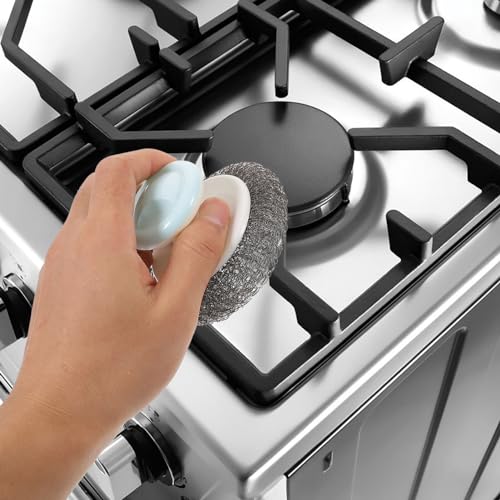 Image of Ergonomic Kitchen Scrubber Brush with Handle Heavy-Duty Dish Cleaning Brush for Pots and Pans Dish Washing Tool for Random Color