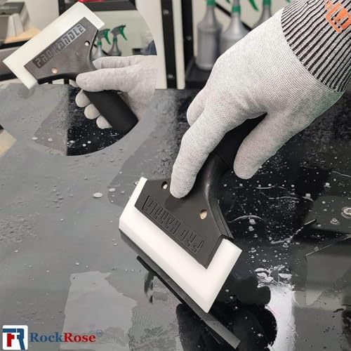 Image of RockRose 6.7'' Cast Aluminum Handle Squeegee Professional Window Tinting & Vinyl Wrap Applicator for Car Wrap Tool PPF Installation and Window Film - Scratch-Free Bubble Remover 2PK