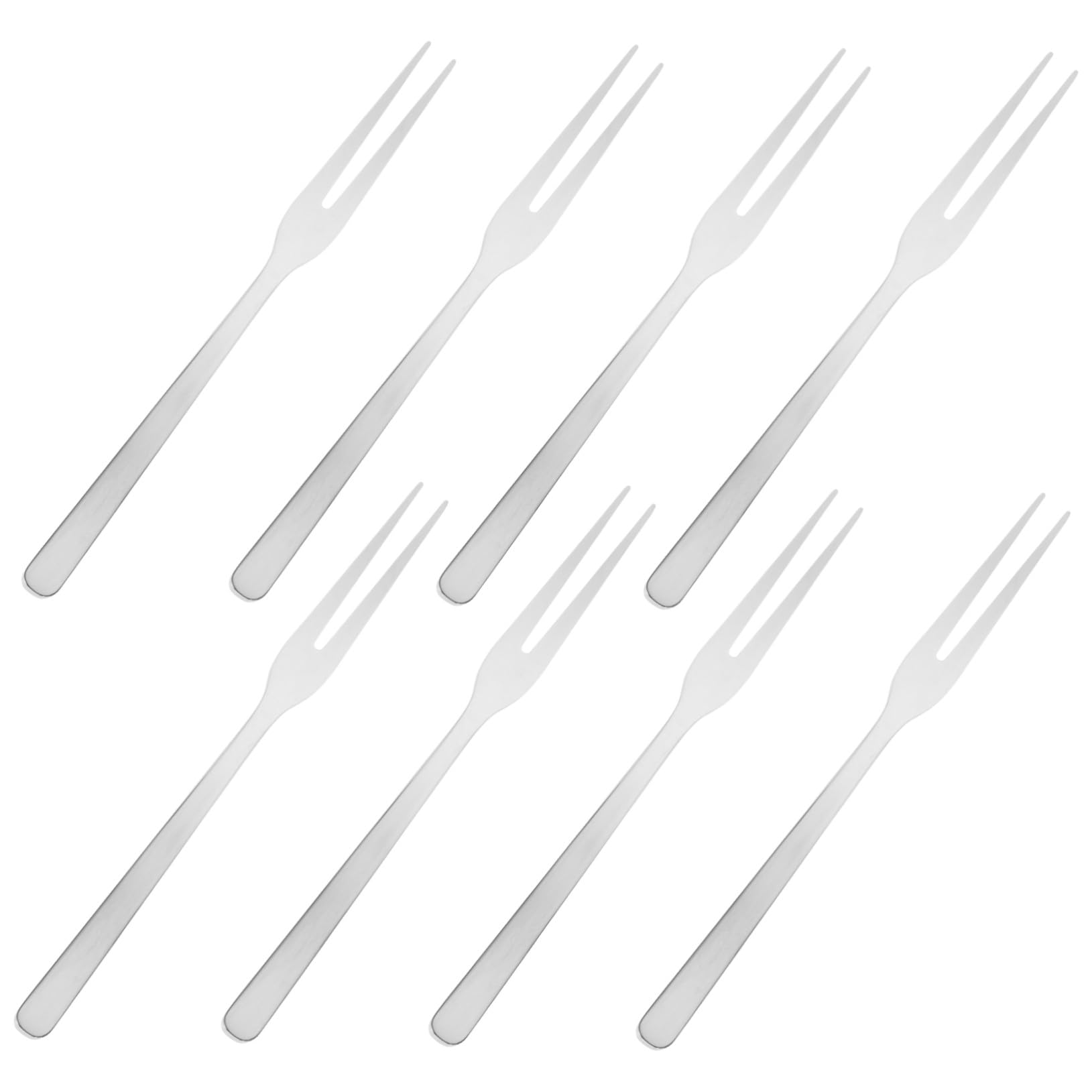 8 pezzi Forchette da Dessert in Acciaio Inox Denti Forchettine per Frutta e Antipasti Riutilizzabili per Feste e Ristoranti Design Elegante e Resistente
