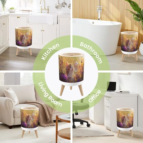 Caneca de basura pequeña con tapa y patas, 7 L miniatura 6