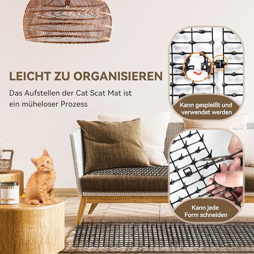 Kyrieval 30 x 200 cm Dornengitter Gegen Katzen, Katzengitter, Katzenabwehrmatte, Katzenabwehr Garten, Anti-Katzen-Katzenschreck für Garten
