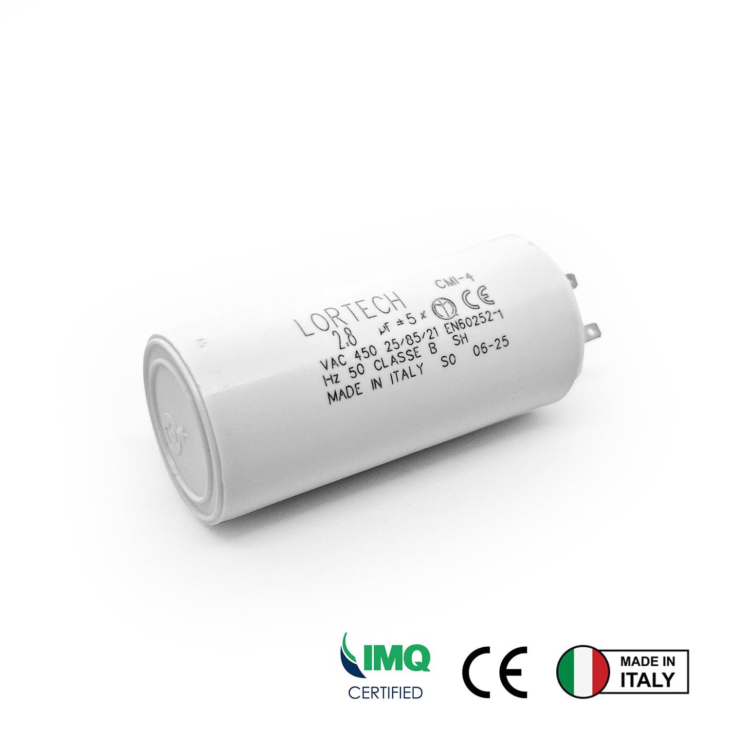 Kondensatory 2,8 μF do silnika rolet 6Nm, Ø 25 x 56 mm, wyprodukowane we Włoszech, 2 sztuki