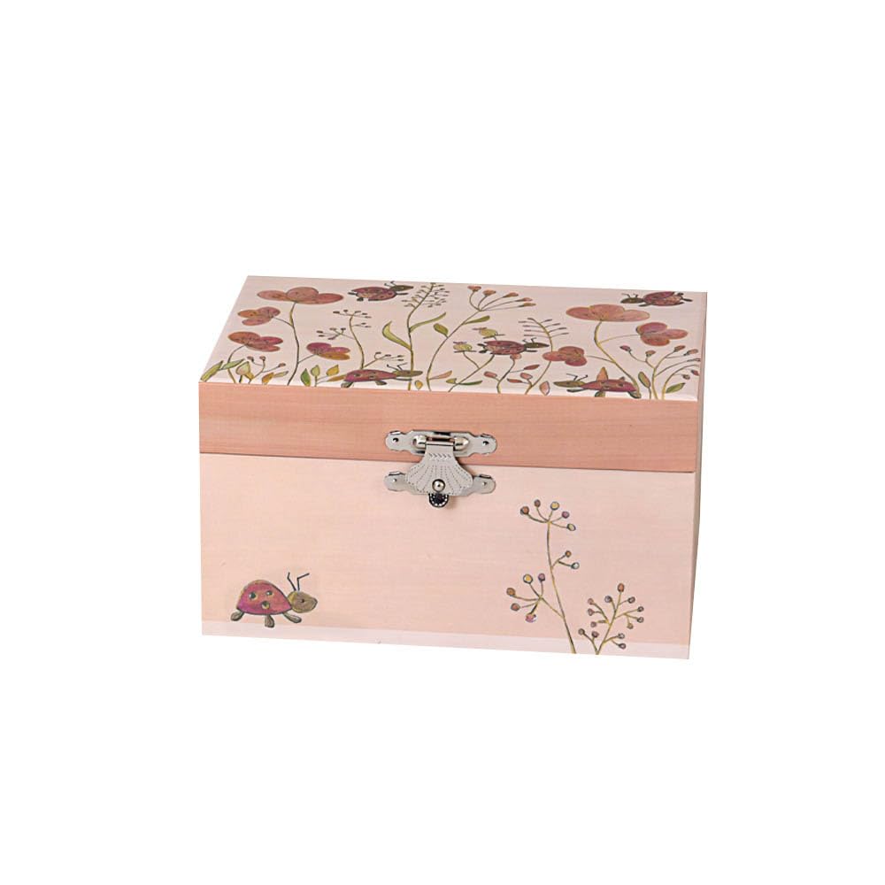 Egmont Toys Musical Jewellery Box - Jewellery Box Hand Crank Music Box "Ballerina" in 6 Designs Mirror & Storage Space, Ideal Gift from 3 Years (Ladybird)
