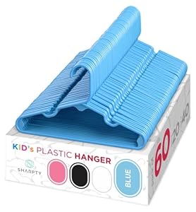 Sharpty Kinder Kleiderbügel Kunststoff, Blau, 60er Pack