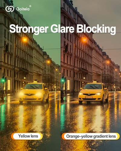 Image of Goiteia Oversized Night Driving Glasses Clip on For Driving-Polarized Anti Glare From Headlights,Framed To Conceal Glasses