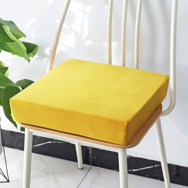 Coussin de chaise en mousse à mémoire de forme gris 45x45 cm et jaune 50x50 cm