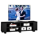 Tangkula Wood TV Stand for TVs up to 65 Inch Flat Screen, Modern Entertainment Center with 8 Open...