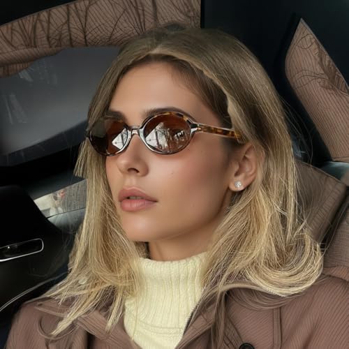 Retro Oval Sunglasses for Women Trendy Designer Small Round Glasses 90s Shades Cute2