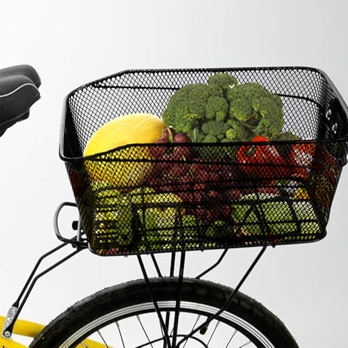 Wintfarm Fahrradkorb Hinten,Groß Fahrrad Korb Hinten,Fahrradkorb Hinten Abnehmbar Für Fahrräder, Kleiner Hund Einkaufen Picknick Schulranzen