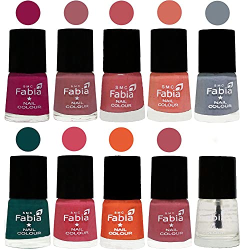 Image of ALL IN ONE (PACK OF 10), Long Lasting Glossy Nail Polish, 6 ml Each, All Vibrant Colours,01971