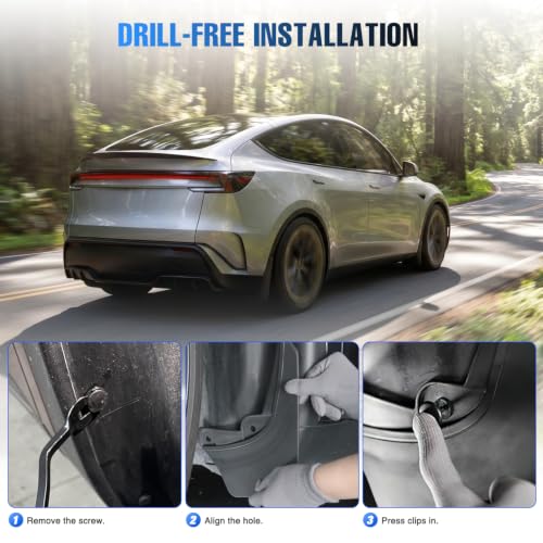 Image of Nilight Mud Flaps Splash Guards for Model Y Juniper 2025 2026 | No Drilling Precision Fit, Heavy Duty All Weather Protection, Front & Rear Set