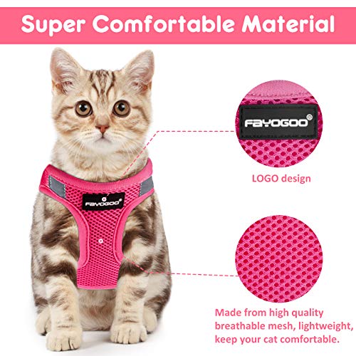 FAYOGOO Cat Harness and Lead Set Non Escape Secure Kitten Outdoor Walking with Leash - Image 3