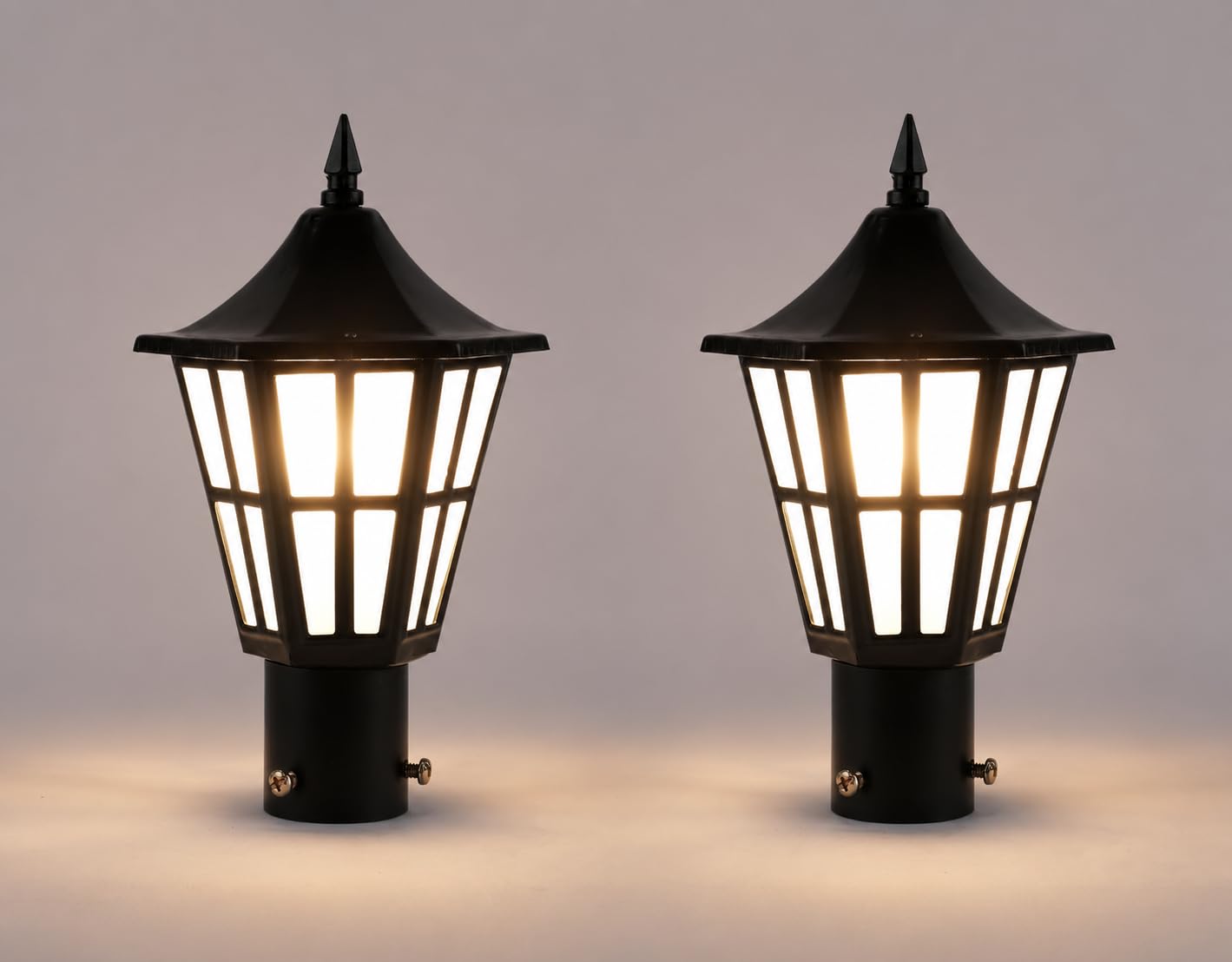 Areezo LYMON Classic Black Outdoor Gate Pillar Light with Frosted Panels for Home Decor (Bulbnot Inc.) (Pack of 2)-image-26