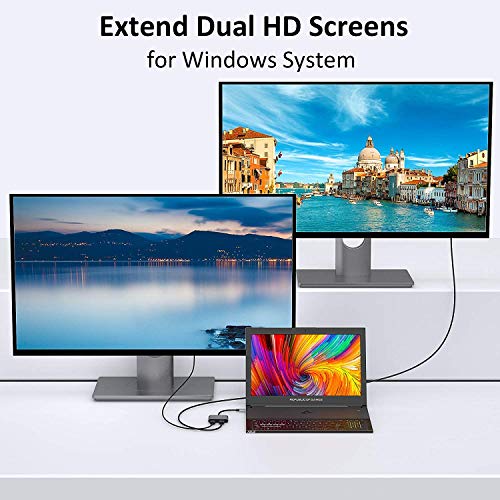 Image of Tobo USB-C to Dual HDMI Adapter 4K @60hz,Type C to HDMI Converter Compatible with MacBk /Mc-Book Pro 2019 /2018 /2017,McBuk Air 2018,Sung Galaxy S9 /S9+ /S8 /S8+,Surface Book 2 and More - TD-310TC