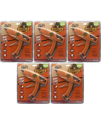 Gorilla 100426 Full-Size Hot Glue Gun, Orange- 5 Item