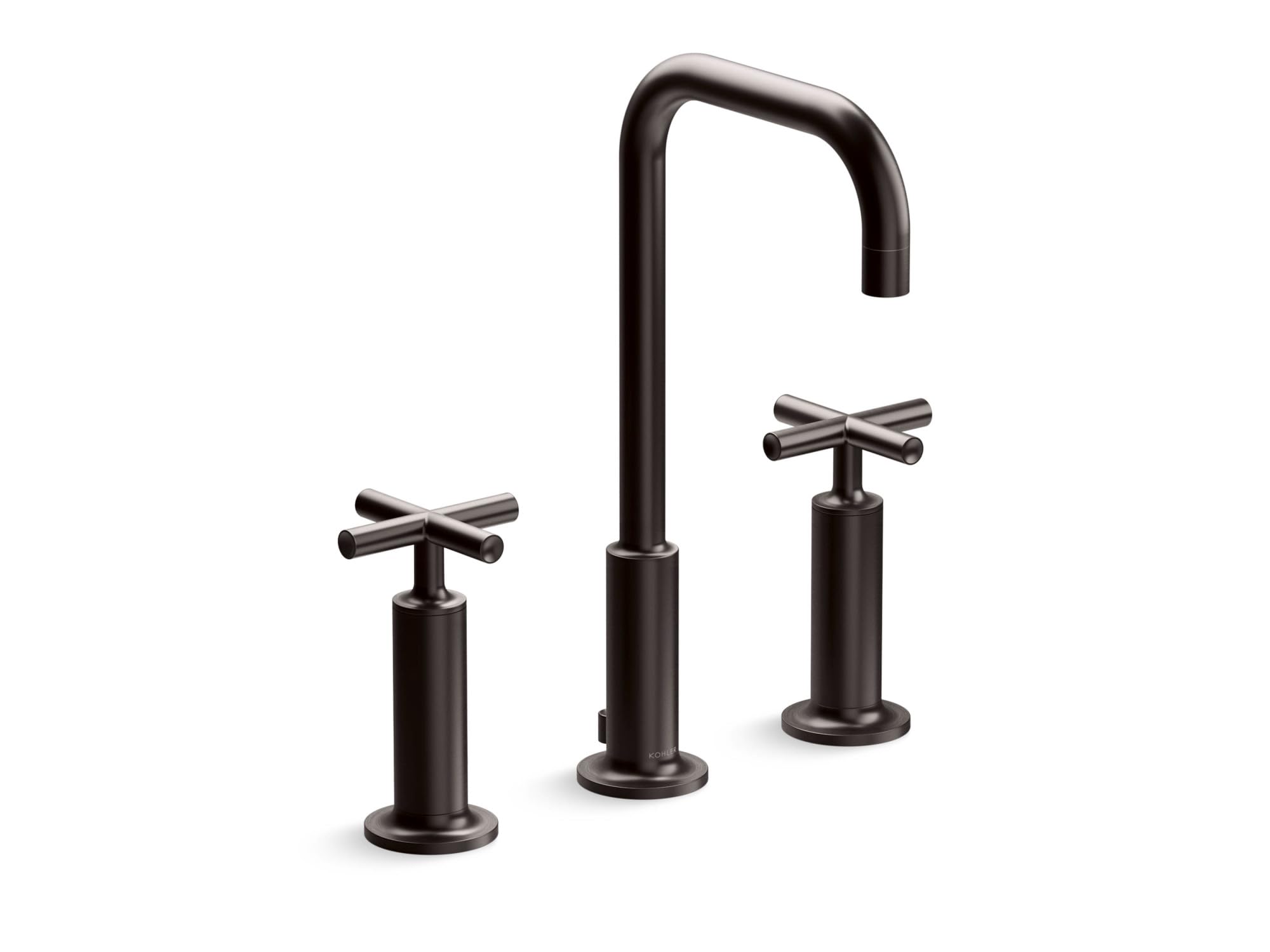 KOHLER K-14408-3-BGP Purist Widespread Bathroom Sink Faucet 3-Hole Widespread High Cross Handles and High Gooseneck Spout 1 2