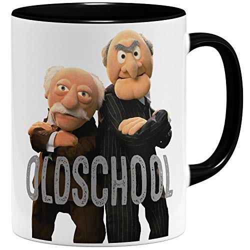 ® - Waldorf and Statler Oldschool - Tasse | Keramik Becher | 11oz 325ml | Beidseitig Bedruckt | Schwarz
