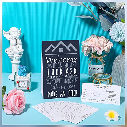 Marspark 100 Pieces Real Estate Agent Open House Sign 5.1 x 2.6 Inch Registry Visitor Sign in Cards Book Guest Registry 5.1 x 7.9 Inch Guest Display Cards for Agent Brokers Supplies - Image 3