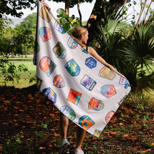 Image of Sprints Athletic Running Towel, Full-Sized, Car Seat Cover - Performance Microfiber (National Parks Cream)