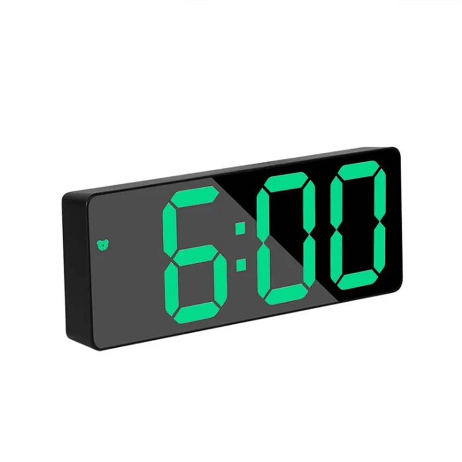 LUYSGBXR Alarm Clock Acrylic/Mirror Digital Alarm Clock Voice Control Snooze Night Mode Table 12/24H Anti-disturb Funtion Electronic(Green Acrylic Rec)