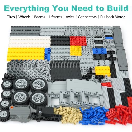 Image of MALEKO Technical Parts, 540+PCS EV3 Building Bricks-Pullback Motor Beams