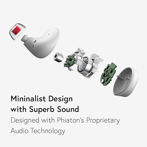 Miniatura 2 de Phiaton Bonobuds Lite - Auriculares inalámbricos con voz clara de Intelligo y modo ambiental, auriculares Bluetooth con 11 horas de reproducción,