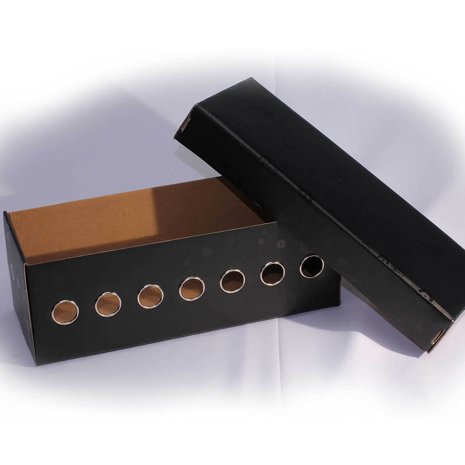 Pack of 4 Black Floral Designed Craft Ribbon Dispensing Storage Boxes 13