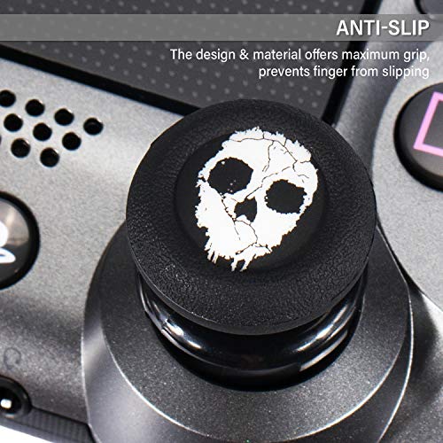Playrealm FPS Thumbstick Extender & Printing Rubber Silicone Grip Cover 2 Sets for PS5 Dualsenese & PS4 Controller (Ghost) by PlayRealm - Image 5