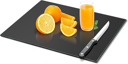 Miniatura 8 de Tabla de cortar de vidrio templado para cocina, tablero de vidrio transparente para encimera, resistente al calor, con pies antideslizantes, 12 x 16