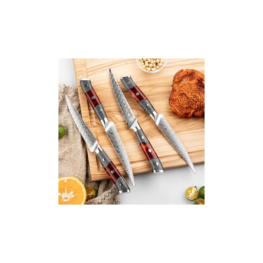 12-Piece-Inferuno-Knife-Block-Set--Premium-AUS-10-Damascus-Steel-Red-Resin-Maple-Wood-Handles-Professional-Chef-Steak-Knives-with-Acacia-Block 12-Piece Inferuno Knife Block Set – Premium AUS-10 Damascus Steel, Red Resin & Maple Wood Handles, Professional Chef & Steak Knives with Acacia Block