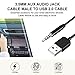 Coomoors USB to 3.5mm Jack Audio Adapter, Male AUX Audio Jack to USB 2.0 Male Charge Cable Adapter Cord for iPod Shuffle MP3 Player Headphones Speakers and Other Devices 3.3 FT-1PC