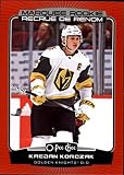 2022-23 O-Pee-Chee Hockey Red Border #553 Kaedan Korczak RC Rookie Vegas Golden Knights Official OPC NHL Trading Card made by Upper Deck in Near Mint to Mint Condition