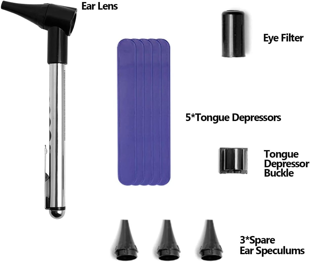 Veterinary Otoscope LED Otoscopes for Pets, Dogs and Cats, Professional Veterinary Ear Scope Kits with Light, Comes with Ear Accessories in 4 Sizes, Suitable for 6