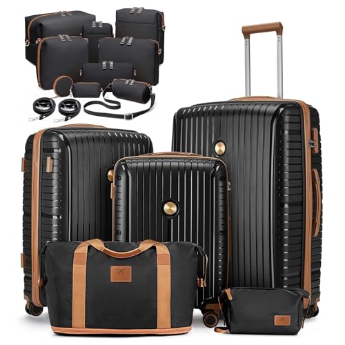 Joyway oyway Luggage Sets 5 Piece with 10PCS Travel Makeup Bag Set