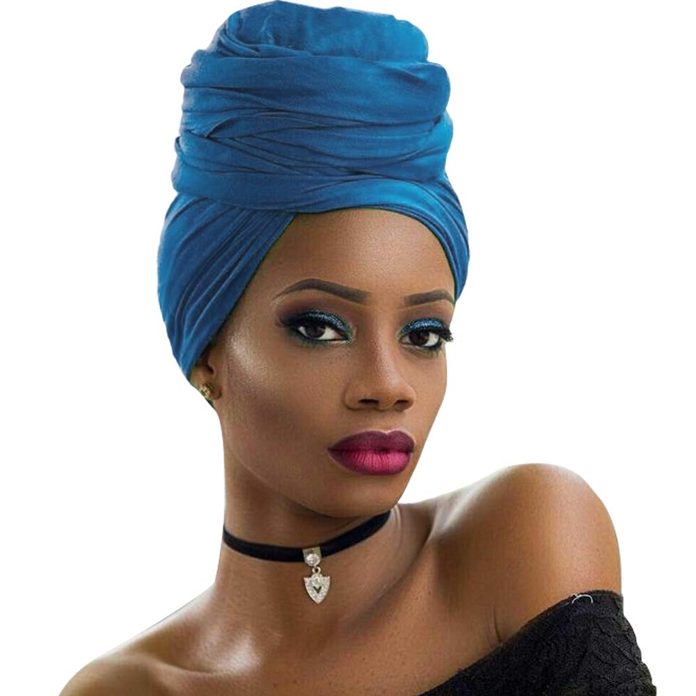 Amazon.com: 4 Packs Stretch Jersey Turban Head Wrap Scarf 