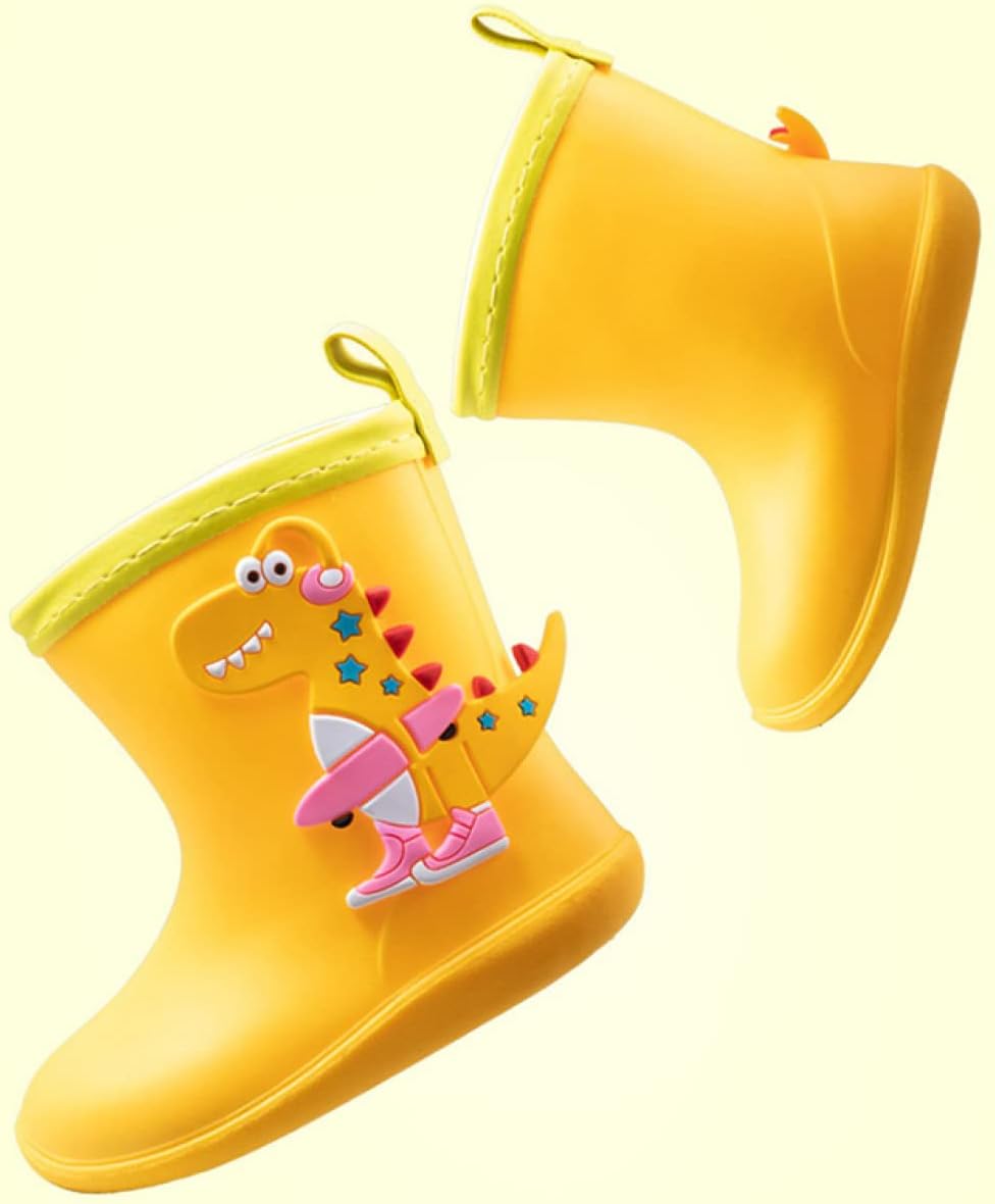 [GZGZ] 長靴 レインブーツ キッズ おしゃれ 恐竜 ショート 男の子 女の子 ジュニア ロング 雪遊び 防水性が高く冬でも固く